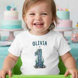 Sjöjungfru Under Havet Första Födelsedag T Shirt