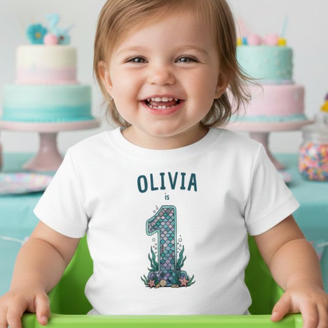 Sjöjungfru Under Havet Första Födelsedag T Shirt (Skapare uppladdad)