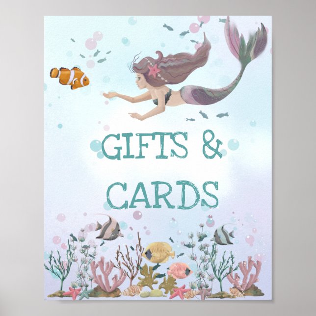 Sjöjungfru Under Havet Gåvor och Kort  Poster (Framsidan)