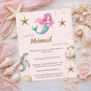 Sjöjungfru Under havet ocean Baby Shower inbjudan