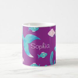 Sjöjungfru Under Havet Pastell Lila Kaffemugg