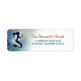 Sjöjungfru under havet returadress etikett