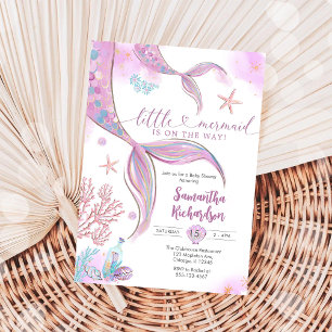 Sjöjungfru Under Havet Splish Splash Baby Shower Inbjudningar