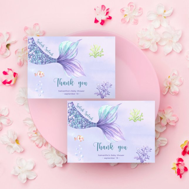 Sjöjungfru under havet Tack för babyduschen (Skapare uppladdad)