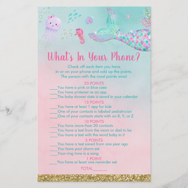 Sjöjungfru under havet vad som finns i ditt Mobila (Framsida)