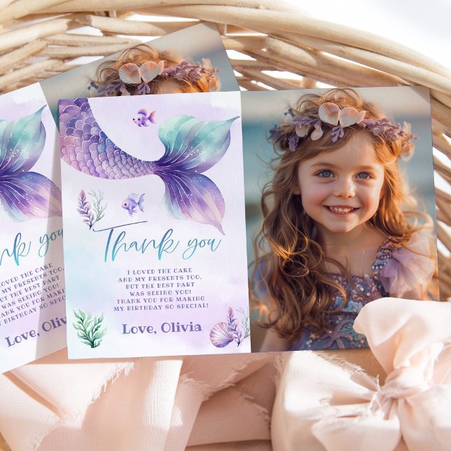 Sjöjungfru Under havets födelsedagsfest tack Inbjudningar (Skapare uppladdad)