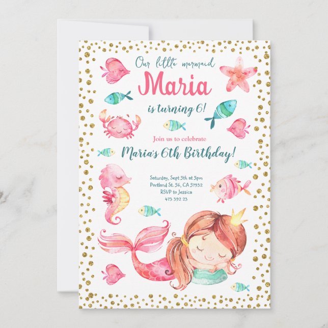 Sjöjungfru under Havets havsfågeldag Inbjudningar (Framsida)