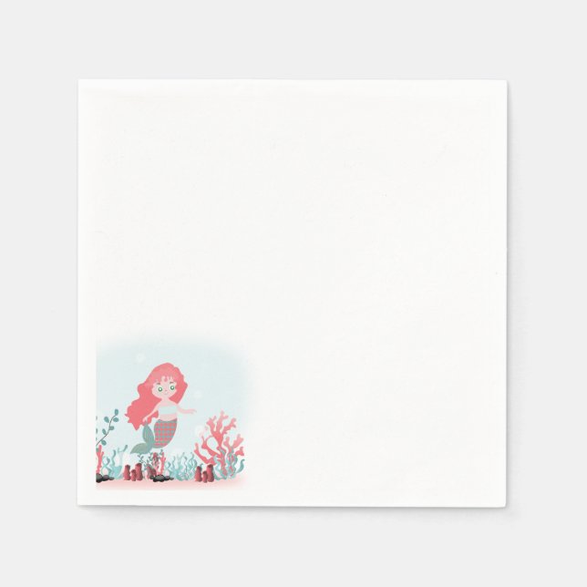 Sjöjungfru under Havsdagen Pappersservett (Framsidan)
