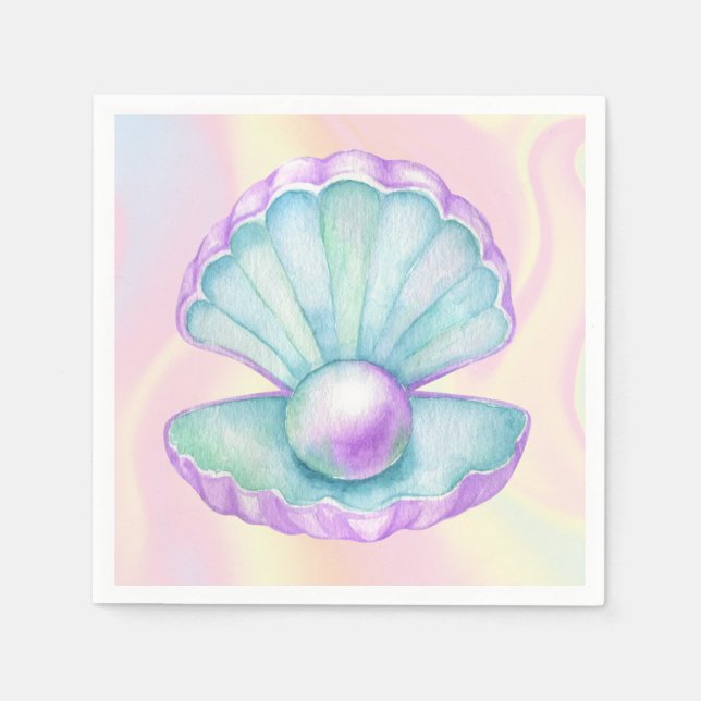 Sjöjungfru under Havsdagen Pappersservett (Framsidan)