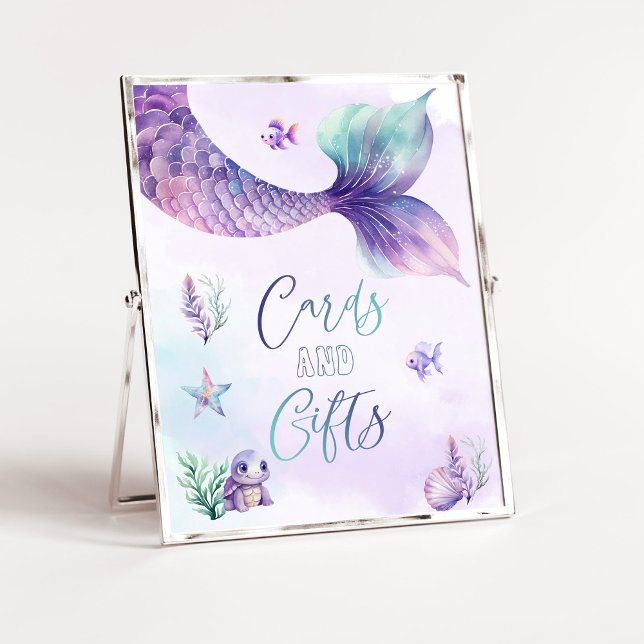 Sjöjungfru under havskort och gåvor poster (Skapare uppladdad)