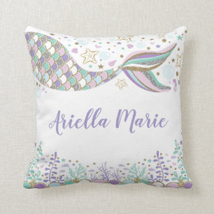 Sjöjungfru under havsområdet Flicka Nursery Kudde