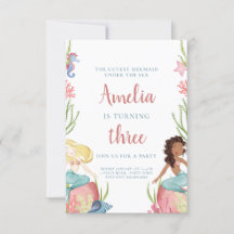 Sjöjungfru under inbjudan till Havets födelsedag