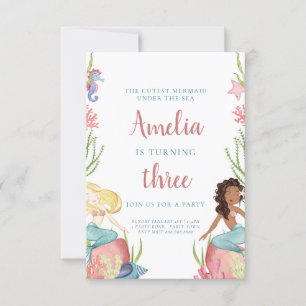 Sjöjungfru under inbjudan till Havets födelsedag