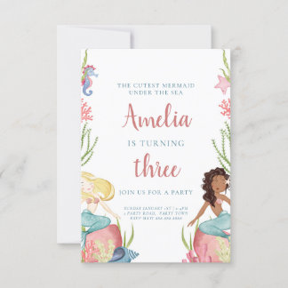 Sjöjungfru under inbjudan till Havets födelsedag