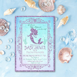 Sjöjungfru under inbjudan till Sea Baby Shower