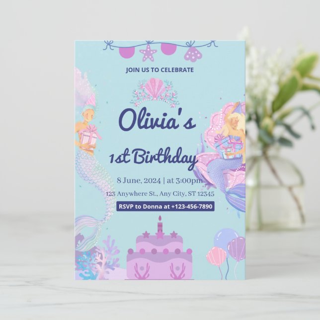 Sjöjungfru under inbjudan till sjöss 1:a födelseda (Stående Fram)