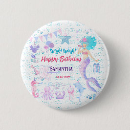 Sjöjungfru under Rosa till sjöss Lila 1:a födelsed Knapp