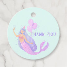 Sjöjungfru under Sea Birthday Girl Blue - Tack