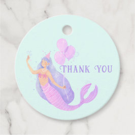 Sjöjungfru under Sea Birthday Girl Blue - Tack Gåvor Etiketter