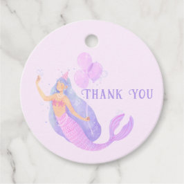 Sjöjungfru under Sea Birthday Girl Tack Gåvor Etiketter