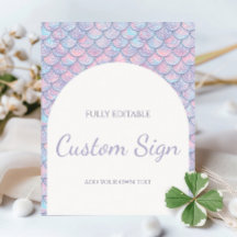 Sjöjungfru under Sea Födelsedagsfest Sign