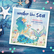 Sjöjungfru under Sea Girl's Beach Birthday