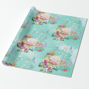 Sjöjungfru under Sea Star Fish Seahorse Presentpapper