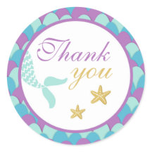 Sjöjungfru under Sea Sticker Cuptårta Topper