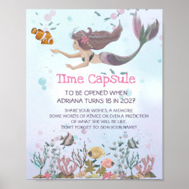 Sjöjungfru under sjökortet poster