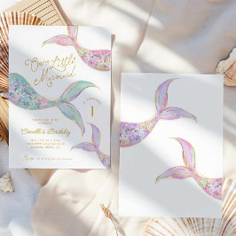 Sjöjungfru under sjön 1:a födelsedag inbjudningar