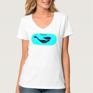sjöjungfru under vatten, simning t-shirt