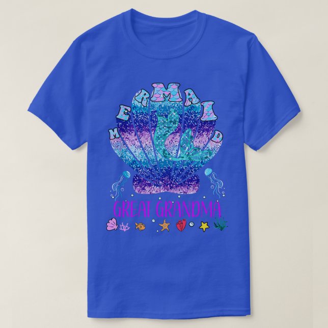 Sjöjungfru Underbar mormor Hennes Sjöjungfru för k T Shirt (Design framsida)