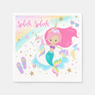 Sjöjungfru- & Unicornpartyservett Pappersservett