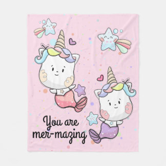 Sjöjungfru Unicorns Magic du Mermazing Girls Fleecefilt
