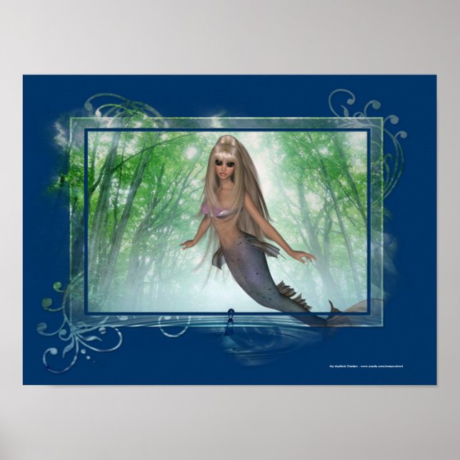 Sjöjungfru ut ur Vatten Fantasy Poster (Framsidan)