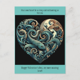 Sjöjungfru Valentine-vykort Vykort