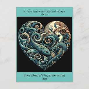 Sjöjungfru Valentine-vykort Vykort
