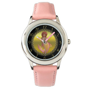 Sjöjungfru vatten med gult och rosa svan armbandsur