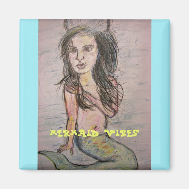 Sjöjungfru Vibes Magnet (Framsidan)