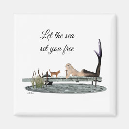 Sjöjungfru vid dockningsmagnet magnet