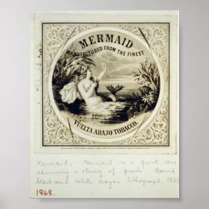 Sjöjungfru, Vintage 1868 Poster