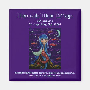 Sjöjungfru visitkort för månestuga magnet