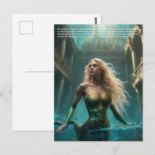 Sjöjungfru Vykort (Fram/baksida)