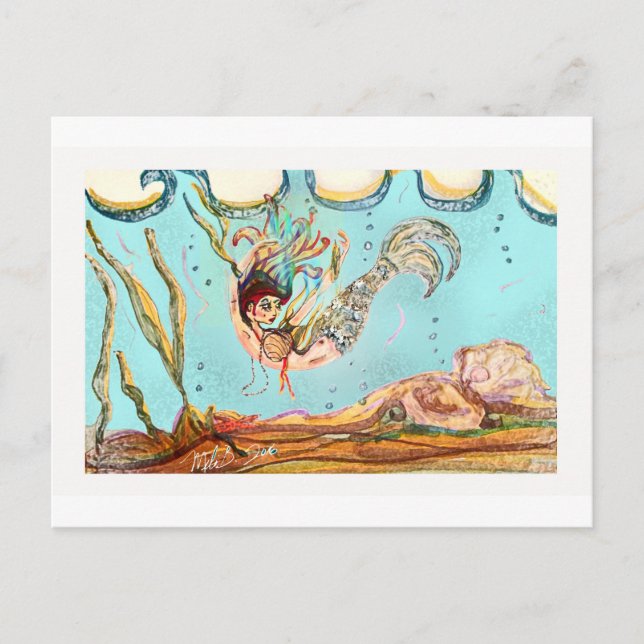Sjöjungfru Vykort (Framsida)