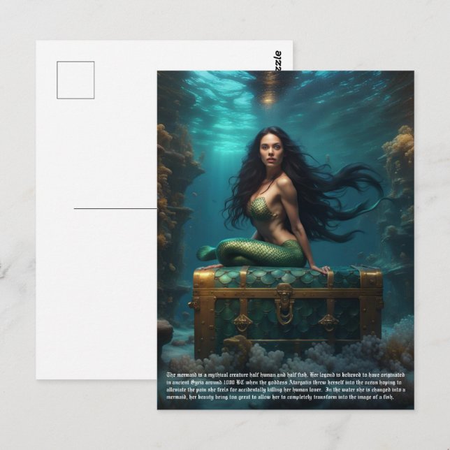 Sjöjungfru Vykort (Fram/baksida)