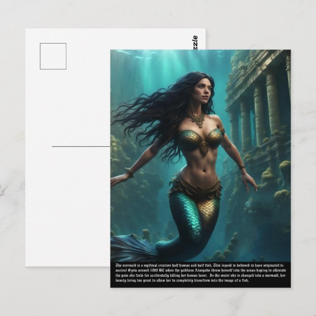 Sjöjungfru Vykort (Fram/baksida)