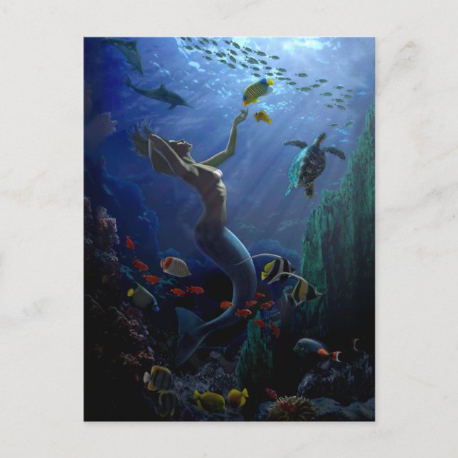 Sjöjungfru Vykort (Framsida)