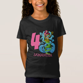 Sjöjungfru Warrior 4e födelsedagen T-Shirt
