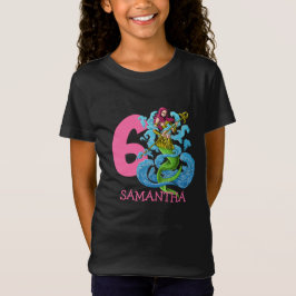 Sjöjungfru Warrior 6e födelsedatum T-Shirt