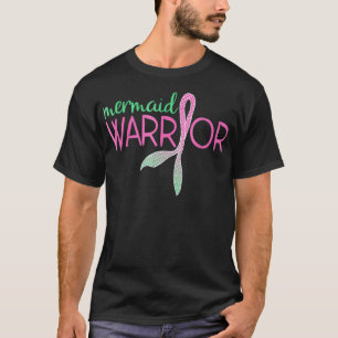 Sjöjungfru Warrior Breast Cancer Awareness Survivo T Shirt